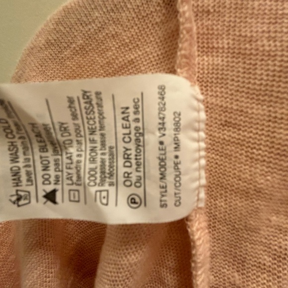 Vince 100% linen peach/nude colored 3/4-length cuffed sleeved shirt Large - Picture 3 of 4